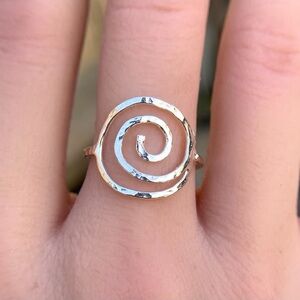 Sterling silver spiral ring, Swirl symbol ring, handmade ring, made to order